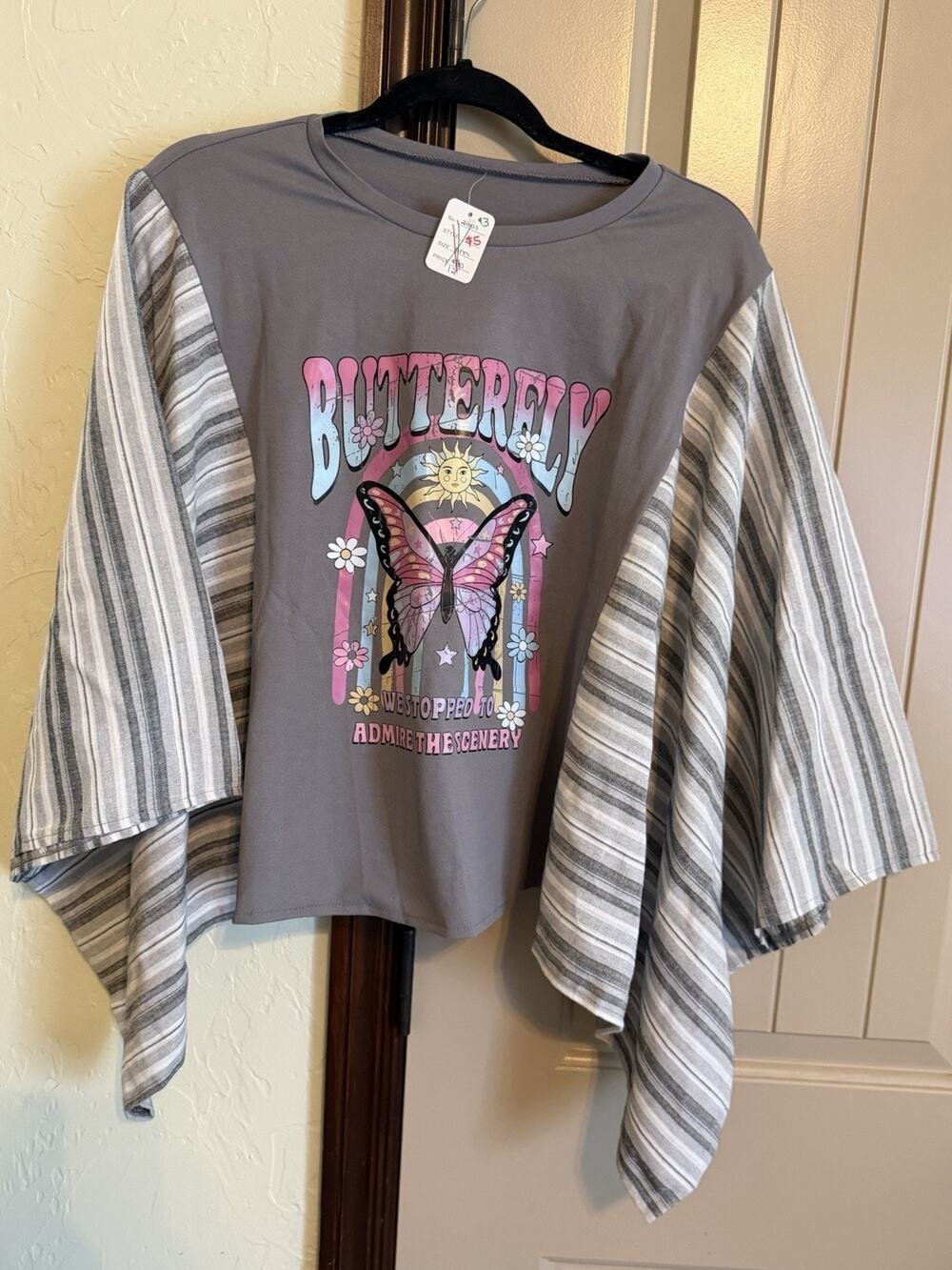 New SHEIN Kimono Sleeve Tee Shirt Size M